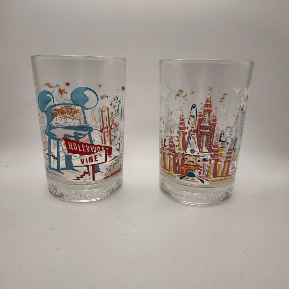 Walt Disney World Remember The Magic 25th Anniversary Set of‎ 2 Glasses